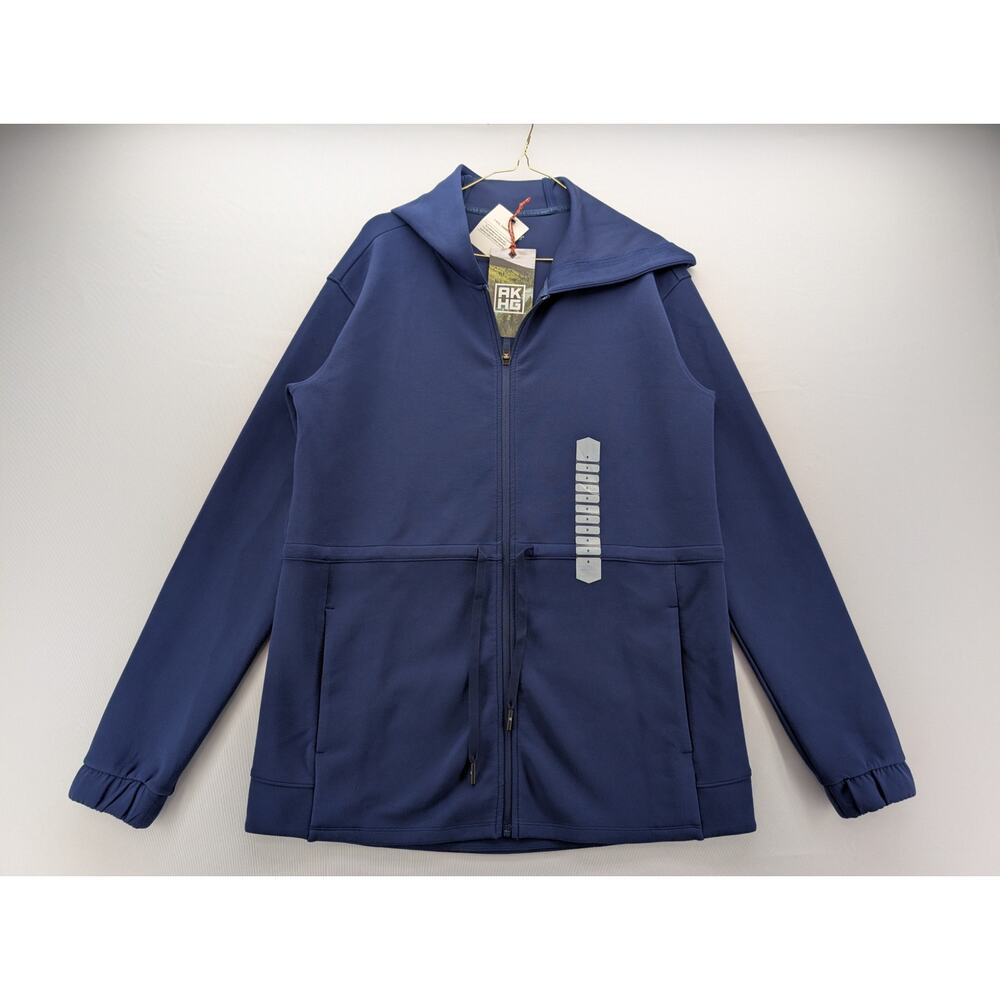 NWT AKHG Women's After Sweat Full-Zip Jacket in Navel Academy size Medium
